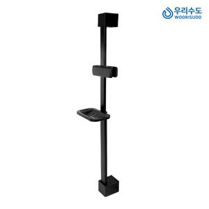 우리수도 국산 6400 블랙 사각 슬라이드바 샤워바 걸이 샤워기 거치대 행거용품