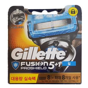질레트 퓨전 프로쉴드 매뉴얼 칠 면도날 8입 *