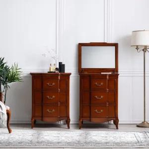 [퍼니프랑] 수입 유럽형 빈티지 엔틱가구 TR 38 거울 포함 우드컬러 엔틱 화장대 겸용 콘솔