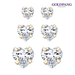 [골드팡] 14k 쁘띠스톤 하트 큐빅 귀걸이