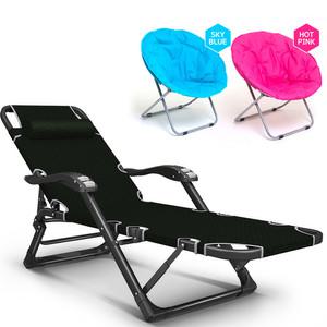 [무중력의자]9단변신 특대형캠핑의자 야전침대 접이식침대 리클라이너 폴딩의자 로우체어 낚시의자