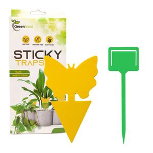 뿌리파리 끈끈이 가든트랩 12매입 + 픽1개 초파리 날파리 파리 트랩 끈끈이
