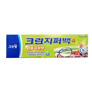 크린 이중지퍼백 중 22cm x 25cm 20매 이중잠금 지퍼팩