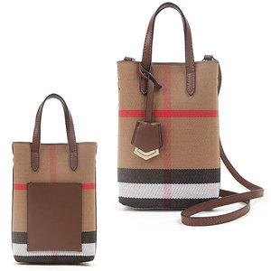 미니 폰지갑 크로스백 가죽콤비 여성 미니백 체크가방 80