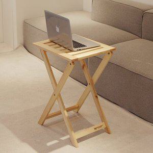 원목 접이식 사각 사이드테이블 (라지) / 캠핑 폴딩 소파 테이블