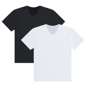 남녀공용 30수 무지 브이넥 반팔 티셔츠 S-2XL