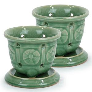 국산 난 청자 화분 X 2개 - 도자기 난화분 란 난분 동양란 동양난 난초 식물 화분갈이 분갈이 분 예쁜 매화