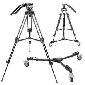 아트박스 본젠 VT-938D 방송용 비디오 삼각대 + KV-157N 유니버셜 돌리 SET  캠코더 DSLR 등)