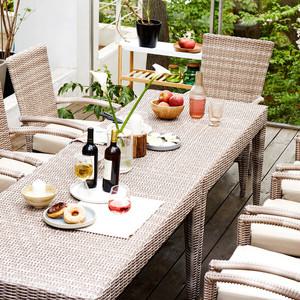 사라방드 스마랑 라탄 야외테이블 8인 2700_Be/테라스테이블/카페.펜션.리조트호텔가구/정원테이블