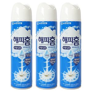 해피홈 수성 무향 에어졸 500ml x 3개 살충제 모기약