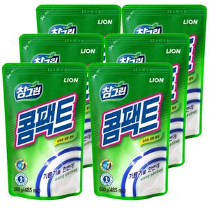 CJ라이온 참그린 콤팩트 주방세제 리필 500g 6개