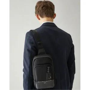 갤러리아 헤지스핸드백[HJBA5E063BK] 남성라인 블랙 라인배색 슬링백