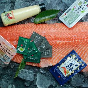 한번도 얼리지 않은  딥스킨 연어 500g