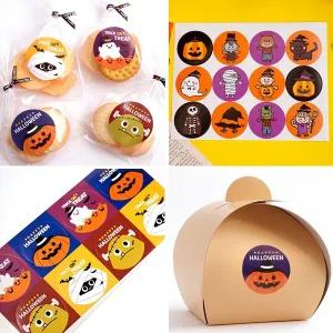 (120p)HS할로윈 선물 호박 유령 캐릭터 포장스티커 - 할로윈꾸미기 데코