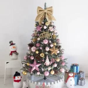 크리스마스 트리 나무 장식 풀세트 고급 핑크골드펀스타그레이 180cm  단면) 성탄절 PE PVC 대형 소품 용품