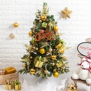 크리스마스 트리 나무 장식 풀세트 고급 펄가지골드연그린 120cm  단면) 성탄절 PE PVC 중형 소품 용품