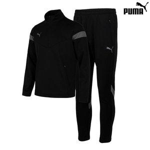 [푸마] 남성 겨울 기모 아이코닉 운동복 트레이닝복 세트 블랙