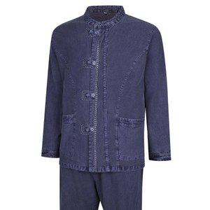 남성 간절기 편안한 천연염색 개량한복 상하의 세트 SS-HBA-Q009-네이비