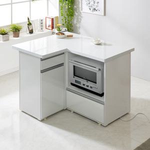 미니바 프리미엄 인조대리석 상판 아일랜드식탁, 바디 하이그로시, 홈바, 미니바, 렌지대, 전기밥솥 수납