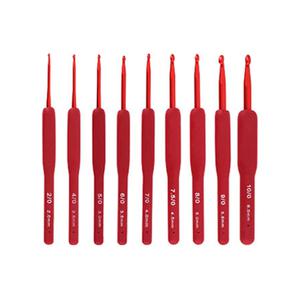 고급형 레드 실리콘 코바늘 모사용 뜨개바늘 뜨개질바늘