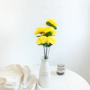 국화 성묘 조화 꽃 7대폼폼부쉬 47cm 5컬러 추모 납골당 산소 묘지 장식 소품 수목장