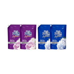 피죤 고농축 시그니처 섬유유연제 리필, 1.6L, 미스틱레인, 2개 + 아이스플라워, 2개