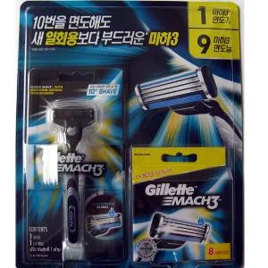 질레트 마하3 면도날 8입과 마하3면도기