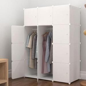 [라일리] Rly 조립식 간이 미니 행거 수납장 큐브 옷장+옷걸이봉2개