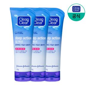 클린앤클리어 딥 액션 블랙헤드 데일리 클렌저 100g x3