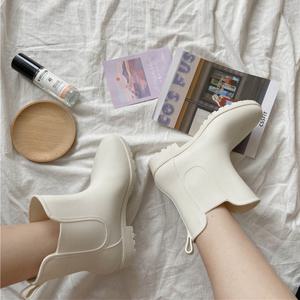 [킨즈]앵클라인 레인부츠 여성 경량 숏 논슬립 장화 여름 장마 방수 키높이 신발