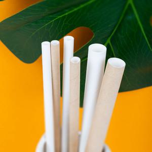 나우스팩 화이트 크라프트 종이빨대 벌크포장 (100개) - 6mm 7mm 12mm