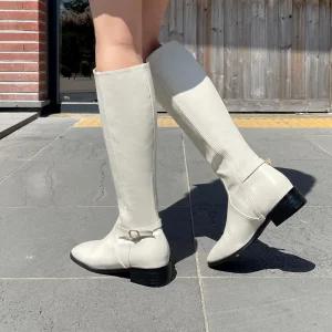 SOVO 쥬베린 베이직 사이드벨트 롱부츠 3cm