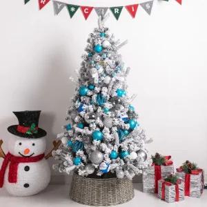 크리스마스 스노우 트리 나무 장식 풀세트 실버큐빅솔리스 150cm 양면 성탄절 대형 소품 용품 데코 꾸미기