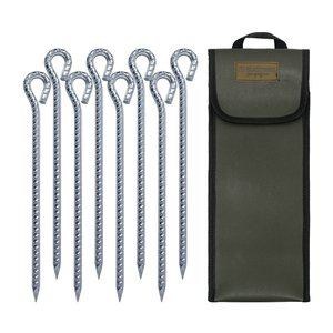 블랙벅 고강도 쇠말뚝 단조팩 30cmx8개 + 가죽팩가방 단조팩 캠핑팩세트 타프팩 캠핑팩 텐트팩 캠핑용품