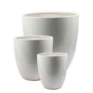도자기화분 대중소 세트 - 화이트라운드 NO.261