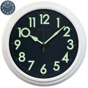 GB4695 야광 무소음 메탈 벽시계25cm 화이트 제조한국 야광 벽시계 루미너스 벽시계