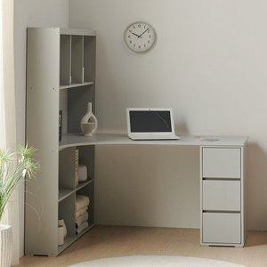 [바로방 가구]제이스 책상 책장 세트 학생 1인 ㄱ코너형 아치 편수책상 서재 공부 서랍