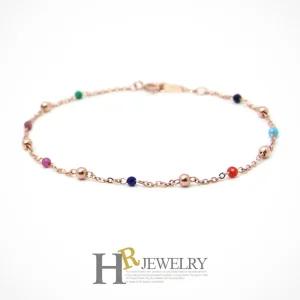 [호림쥬얼리]14K정.품)포인트있게_깜찍)예쁜(HR)14K 알록 달록 원석 팔찌