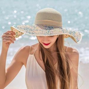 [OFKNL84T]셀레나 리본 비치모자 베이지 바캉스 플로피햇