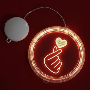 [OFK5337P]3D 착시 LED 장식전구 손하트 수면등 줄조명