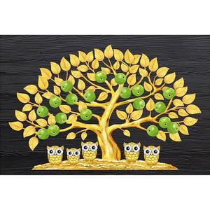 [OFM65R88]풋사과 부엉이가족  패브릭  보석십자수 40x60