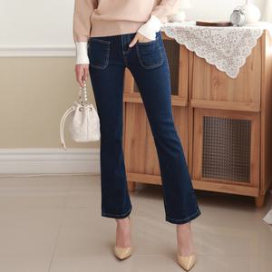 여자 부츠컷청바지 밴딩 데님팬츠 키작녀 진청 흑청j3