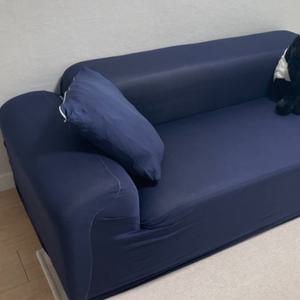 낡은쇼파 무늬없는커버 천재질 씌우기편한 가죽소파커버 3인용 네이비