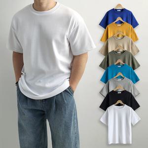 리얼타임  오버핏 두꺼운 반팔티/ 남자 여름 안비치는 흰색 흰 티 10수 면 커플 티셔츠 빅사이즈 (8color)