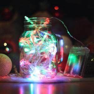 [OFLP8R96]LED 50P 건전지 투명선 전구 칼라 5m