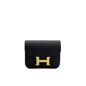 [에르메스][엘러브] 새상품 에르메스 콘스탄스 슬림 블랙 금장 U각인 4HL0053