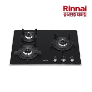[전국설치] 린나이 3구 빌트인 가스레인지 RBR-P3501D 가스쿡탑 자동불꽃조절센서 펄크리스탈