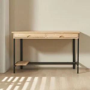 이니스 참죽원목 철제 입식 컴퓨터책상 1200 컴퓨터책상 입식책상 원목책상 서랍형책상