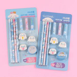 산리오 피규어연필 보호캡세트 시나모롤 문구세트 선물 웰컴키트 어린이날 학원 단체 입학 졸업 신학기 학생 학용품