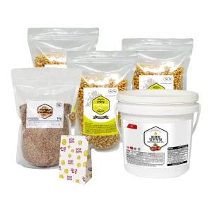 카라멜 팝콘 만들기 재료 100인분 세트 (팝콘옥수수+오일+팝믹스카라멜+봉투)